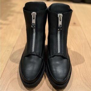 Black Leather Thursday Boot Co. Zip-Up Boots